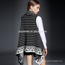 China factory women shawl collar cardigan spanish style sleeveless poncho